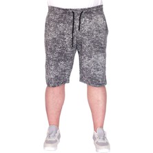 Mode Xl Büyük Beden Erkek Şort Aşındırma Baskı 20037S Antrasit