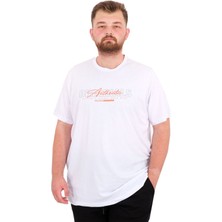 Mode Xl Büyük Beden Erkek T-Shirt Bisiklet Yaka Orıgınals U25038 Beyaz