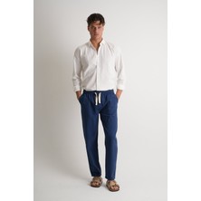 Marmaris Erkek Keten Karışımlı Dikiş Detaylı Relaxed Pantolon E210-16