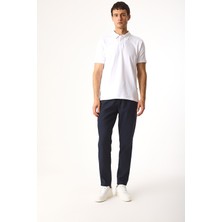 Alfred Beli Lastikli Keten Pantolon-Lacivert