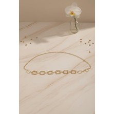 Rays Gold Kare Detaylı Zincir Kadın Kemer 440