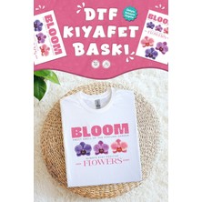 Kumaşa Baskı Yapılabilen Özel Tasarım Ütü ile Yapışan Tekstil Dtf Baskı Görseli Orkide Temalı