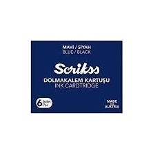 Scrikss Dolma Kalem Kartuşu Mavi/Siyah
