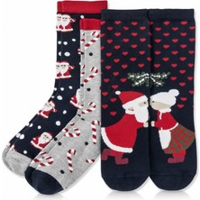 Meristanbul 3'lü Noel Çorabı, 39 - 42, %75 Pamuklu, Yeni Yıl Hediyesi