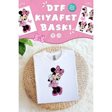 Kumaşa Baskı Yapılabilen Özel Tasarım Ütü ile Yapışan Tekstil Dtf Baskı Görseli Mini Mouse Temalı