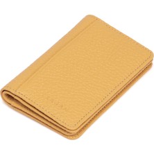 Tergan  Sarı Hakiki Deri Unisex Kredi Kartlık - S1KK00001601-H28