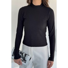 Kadın Dik Yaka Basic Bluz P-00018514