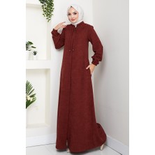 Şönil Gizli Fermuarlı Ferace 1628 - Bordo