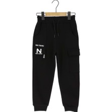 You Found Baskılı Cepli Üç Iplik Şardonlu Eşofman Alt - Siyah - 4 Yaş Siyah