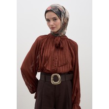 Evelyne Desen Pamuklu Viskon Eşarp Kiremit