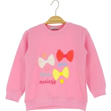 Fiyonk Nakışlı Iki Iplik Sweatshırt - Pembe - 2 Yaş - NSL402-PEMBE-2 Yaş Pembe