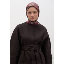 Fresh Bordo Magnolıa Desen Pamuklu Viskon Eşarp