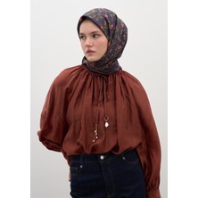 Leana Desen Pamuklu Viskon Eşarp Mor