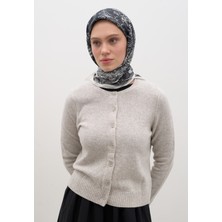 Secret Elegance Desen Pamuklu Viskon Eşarp Lacivert