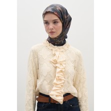 Evelyne Desen Pamuklu Viskon Eşarp Lacivert