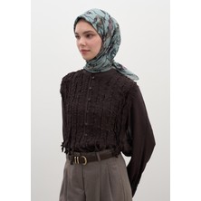 Gısele Desen Pamuklu Viskon Eşarp Soft Mavi