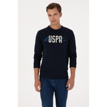 U.S. Polo Assn. Erkek Regular Fit Bisiklet Yaka Lacivert İnce Sweatshirt 50315570-VR033