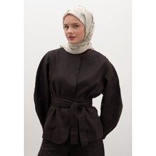 Jenephıe Desen Pamuklu Viskon Eşarp Taş