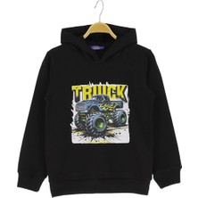 Truck Baskılı Kapüşonlu Iki Iplik Sweatshırt - Lacivert - 1 Yaş - ATA30672.0-LACIVERT-1 Yaş Lacivert