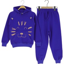 Aslan Baskılı Kapüşonlu Iki Iplik Şardonlu Eşofman Takım - Atabay - ATA30682.0 - Saks - 4 Yaş - ATA30682.0-SAKS-4 Yaş Saks