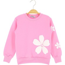 Çiçek Baskılı Iki Iplik Şardonlu Sweatshırt - Pembe - 1 Yaş - ERL50684.0-PEMBE-1 Yaş Pembe