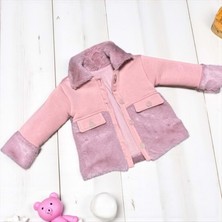 Kürk Detaylı Kız Bebek Mont - Pembe - 9 Ay Pembe