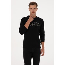 U.S. Polo Assn. Erkek Regular Fit Bisiklet Yaka Siyah İnce Sweatshirt 50315570-VR046