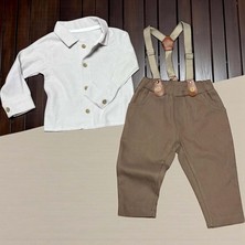 Askılı Pantolonlu Alt Üst Takım - Bej - 6 Ay Bej