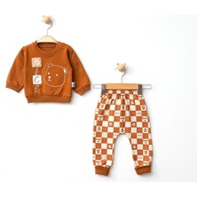 Pötikare Patili Iki Iplik Alt Üst Takım - Kahverengi - 12 - 18 Ay Kahverengi