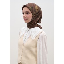 Gısele Desen Pamuklu Viskon Eşarp Kahve