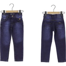 Kemerli Fermuarlı Basıc Denım Pantolon - Lacivert - 3 Yaş Lacivert