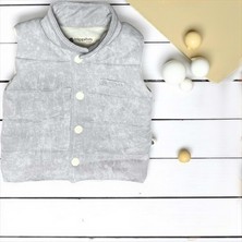 Çıtçıtlı Elyaflı Yelek - Gri - 12 Ay Gri