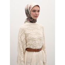 Marıelle Desen Pamuklu Viskon Eşarp Bej