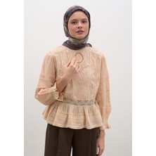 Evelyne Desen Pamuklu Viskon Eşarp Leylak