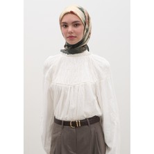 Marıelle Desen Pamuklu Viskon Eşarp Çam Yeşili