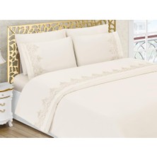 Şevval Fransız Güpürlü Çeyizlik Nevresim Takımı Krem