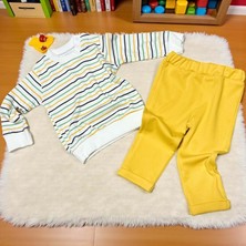 Çizgili Alt Üst Takım - Hardal - 9 Ay Hardal