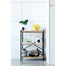 Metal Mutfak Rafı Malzeme Dolabı 3 Raflı Mikrodalga Fırın Rafı Çok Amaçlı Dolap Raf