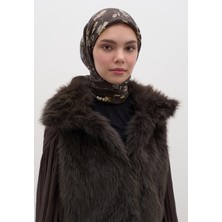 Jenephıe Desen Pamuklu Viskon Eşarp Acı Kahve