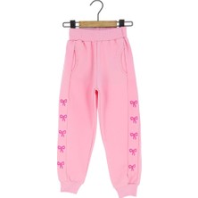 Cepli Fiyonk Baskılı Iki Iplik Şardonsuz Eşofman Alt - Pembe - 3 - 4 Yaş Pembe