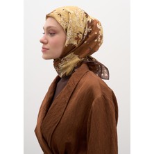 Tıny Plumerıa Desen Pamuklu Viskon Eşarp Kiremit