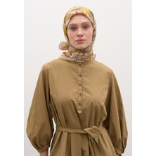 Jasmıne Joy Desen Pamuklu Viskon Eşarp Bej