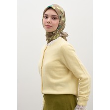 Fresh Sütlü Kahve Flower Rain Desen Pamuklu Viskon Eşarp