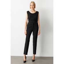 Ekol Kadın Beli Lastikli Bol Paça Pantolon 5035 Siyah