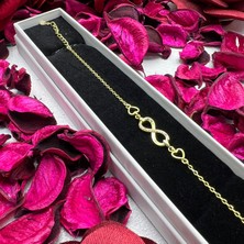 Victoria 925 Ayar Gümüş Sonsuzluk ve Kalp Figürlü Kadın Bileklik – Zarif, Altın Kaplama