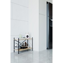 Metal Mutfak Rafı Malzeme Dolabı 2 Raflı Mikrodalga Fırın Rafı Çok Amaçlı Dolap Raf