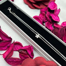 Victoria Yonca Figürlü Kadın Bileklik 925 Ayar Gümüş Rodyum Kaplama Zirkon Taşlı Şık Tasarım