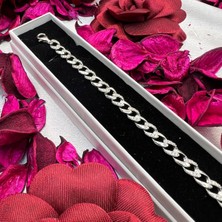 Victoria Kalın Zincir Model Kadın Bileklik 925 Ayar Gümüş Rodyum Kaplama Şık Tasarım