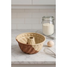 Silikon Kek Kalıbı Büyük Krem Renk Yuvarlak 24 cm