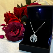 Victoria Hayat Ağacı Figürlü Kadın Kolye 925 Ayar Gümüş Zirkon Taşlı